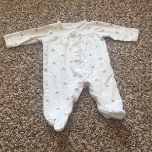 Super cute gold heart baby girl sleeper